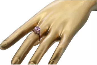 Vintage style Ring Amethyst Sterling silver rose gold plated vrc366rp