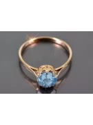 Estilo vintage Anillo Aguamarina Plata de ley chapada en oro rosa vrc366rp