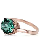 Ring Emerald Sterling silver rose gold plated Vintage craft vrc366rp