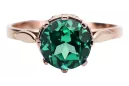 Ring Emerald Sterling silver rose gold plated Vintage craft vrc366rp