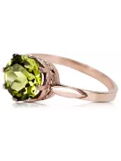 Anillo Joyería vintage Peridoto amarillo Plata de ley chapada en oro rosa vrc366rp