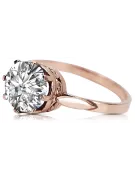 Ring Zircon Sterling silver rose gold plated Vintage craft vrc366rp