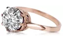 Ring Zircon Sterling silver rose gold plated Vintage craft vrc366rp