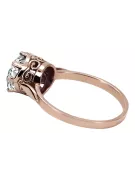 Ring Zircon Sterling silver rose gold plated Vintage craft vrc366rp