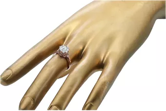 Ring Zircon Sterling silver rose gold plated Vintage craft vrc366rp