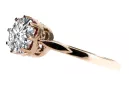 Ring Zircon Sterling silver rose gold plated Vintage craft vrc366rp