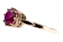 Ring Ruby Sterling silver rose gold plated Vintage style vrc366rp