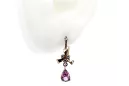 Rose pink 14k 585 gold amethyst earrings vec045 Vintage