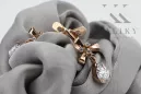 Rose pink 14k 585 gold zircon earrings vec045 Vintage Russian Soviet style