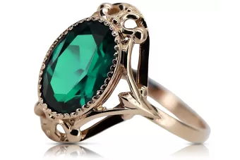 Original Vintage 14K Rose Gold Emerald Ring Vintage vrc128r