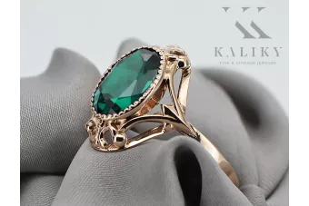 Original Vintage 14K Rose Gold Emerald Ring Vintage vrc128r