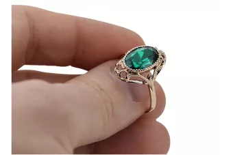 Vintage Inel Smarald Original vintage din aur roz de 14k vrc128r