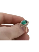 Estilo vintage Anillo Esmeralda Oro rosa antiguo original de 14k vrc128r