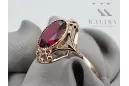 Anneau Rubis Or rose 14 carats vintage d'origine Artisanat vintage vrc128r