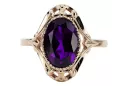 Alexandrite Or rose 14 carats vintage d'origine Anneau Style vintage vrc128r