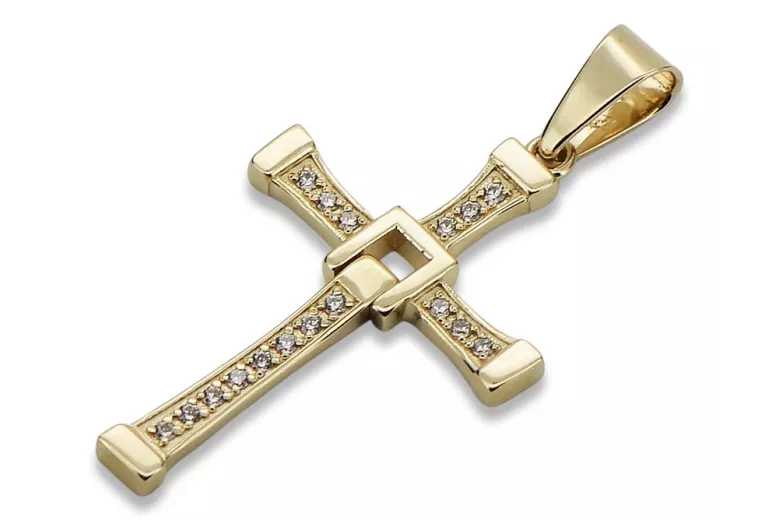 Zlatý katolícky kríž ★ russiangold.com ★ GOLD 585 333 Nízka cena