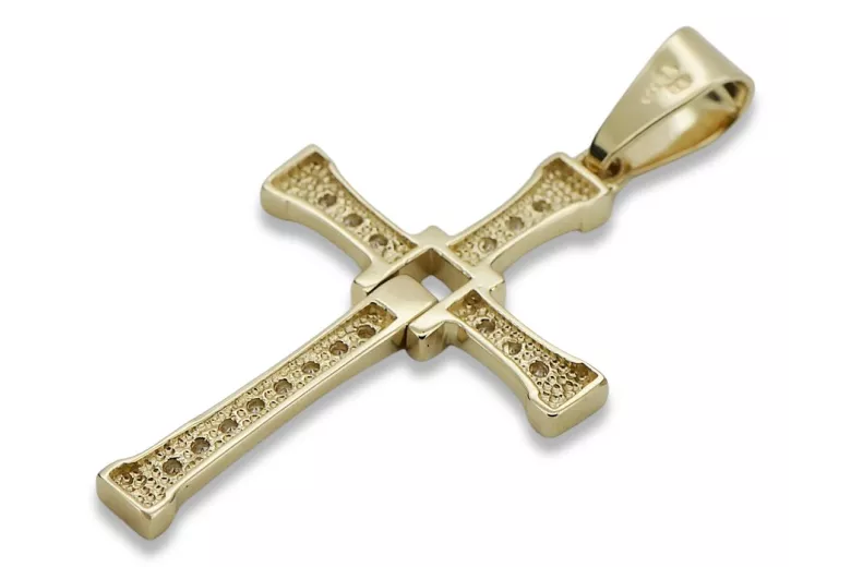 Golden Catholic Cross ★ russiangold.com ★ Gold 585 333 Low price