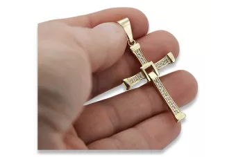 Crucea catolică de aur ★ russiangold.com ★ Gold 585 333 Preț scăzut