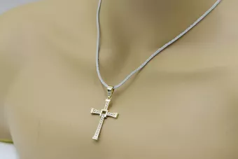 Золотой католический крест russiangold.com ★ Золото 585 333 Низкая цена