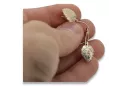 Pendientes de hoja de oro rosa 14k 585 URSS Vintage ven148