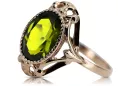 Vintage joyería anillo peridot Original Vintage 14K Rose Gold vrc128r