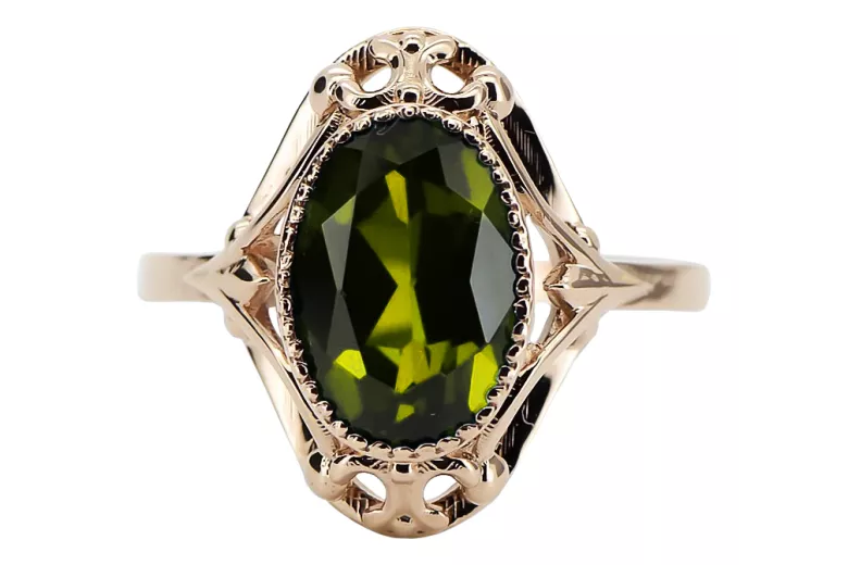 Vintage Jewlery Ring Peridot Original Vintage 14K Rose Gold vrc128r