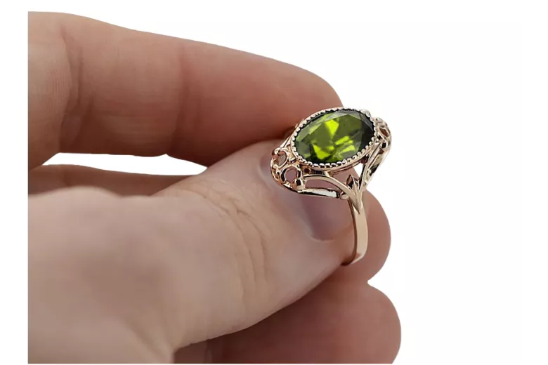 Vintage Jewlery Ring Peridot Original Vintage 14K Rose Gold vrc128r