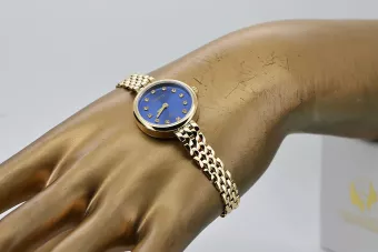 Όμορφο γυναικείο ρολόι Geneve από χρυσό 14 καρατίων με μπλε καντράν lw048ydbl