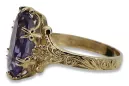 Anillo de alexandrita de oro amarillo 18k VRC084Z RUSA SOVIET VINTURSA ARTE DE DECO