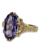 Žltá 18K zlata Alexandrite Ring VRC084Z Ruský sovietsky vintage Art Deco štýl