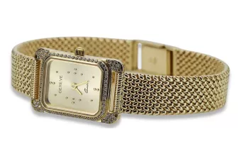 kopie der Lady Geneve-Armbanduhr aus Gelbgold 14 Karat 585 lw054ydg&lbw008y
