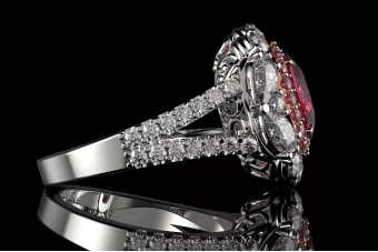 Pierścionek zaręczynowy z różowego żółtego białego złota 14k 18k 9k srebra z kamieniami diamentami brylantami cgcrc001