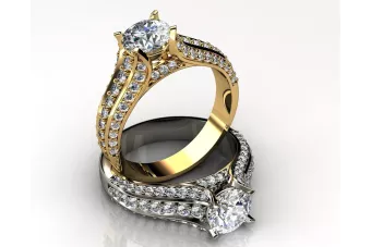 Rose yellow white gold engagement diamond ring 14k 585 18k 750 9k 375 cgcrc002