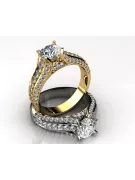 Pierścionek zaręczynowy z różowego żółtego białego złota 14k 18k 9k z diamentami brylantami cgcrc002