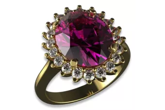 Rose yellow white gold engagement ring 14k 585 18k 750 9k 375 with stones diamonds brilliants cgcrc003