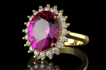 Pierścionek zaręczynowy z różowego żółtego białego złota 14k 18k 9k kamieniami diamentami brylantami cgcrc003