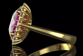 Pierścionek zaręczynowy z różowego żółtego białego złota 14k 18k 9k kamieniami diamentami brylantami cgcrc003