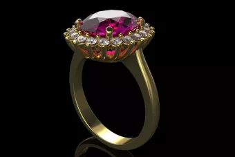 Pierścionek zaręczynowy z różowego żółtego białego złota 14k 18k 9k kamieniami diamentami brylantami cgcrc003