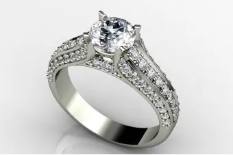 Pierścionek zaręczynowy z różowego żółtego białego złota 14k 18k 9k z diamentami brylantami cgcrc002
