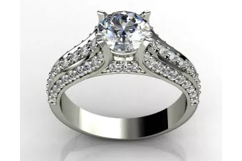 Pierścionek zaręczynowy z różowego żółtego białego złota 14k 18k 9k z diamentami brylantami cgcrc002