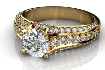 Pierścionek zaręczynowy z różowego żółtego białego złota 14k 18k 9k z diamentami brylantami cgcrc002