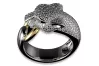 Rose yellow white gold panther ring 14k 585 18k 750 9k 375 diamonds cgcrc005