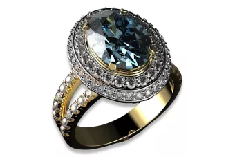 Rose yellow white gold engagement princes ring 14k 585 18k 750 9k 375 diamonds cgcrc006