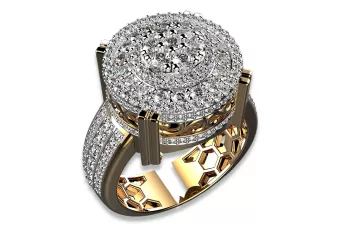 Rose jaune blanc engagement princes ring 14k 585 18k 750 9k 375 diamants cgcrc009