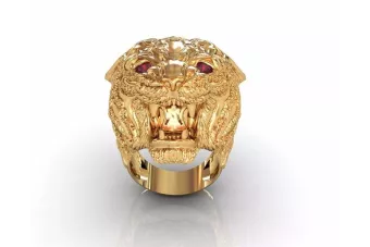 Pierścionek pantera tygrys z różowego żółtego białego złota 14k 18k 9k z diamentem brylantami cgcrc010