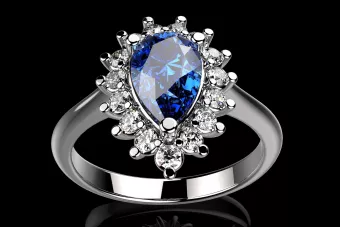 Pierścionek zaręczynowy karmazycja z różowego żółtego białego złota 14k 18k 9k z diamentem brylantami cgcrc012