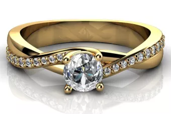 Pierścionek zaręczynowy z różowego żółtego białego złota 14k 18k 9k z diamentami brylantami cgcrc013
