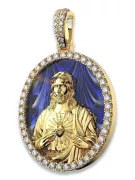 Zawieszka Jezus z różowego żółtego białego 9k 14k 18k złota srebra wisiorek z kamieniami brylantami cgpj002