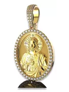 Zawieszka Jezus z różowego żółtego białego 9k 14k 18k złota srebra wisiorek z kamieniami brylantami cgpj001