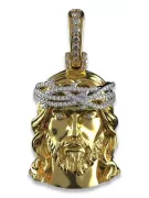 Zawieszka Jezus z różowego żółtego białego 9k 14k 18k złota srebra wisiorek z kamieniami brylantami cgpj003